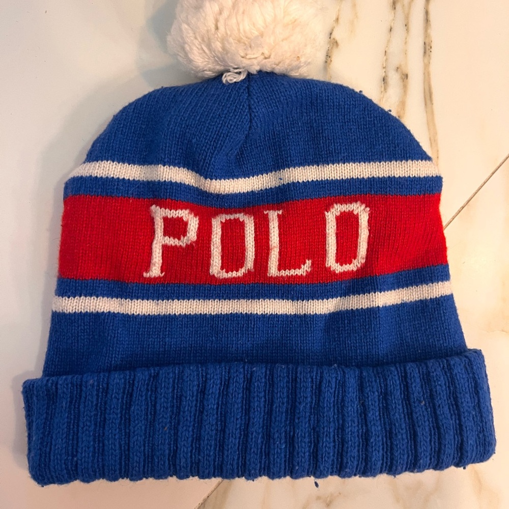 Unisex Ralph Lauren Navy Knit Hat - Picture 2 of 4